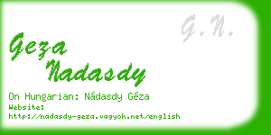 geza nadasdy business card